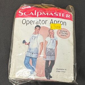 Scalpmaster Operator Apron in Clear Vinyl super strong clear vinyl apron pockets